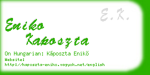 eniko kaposzta business card